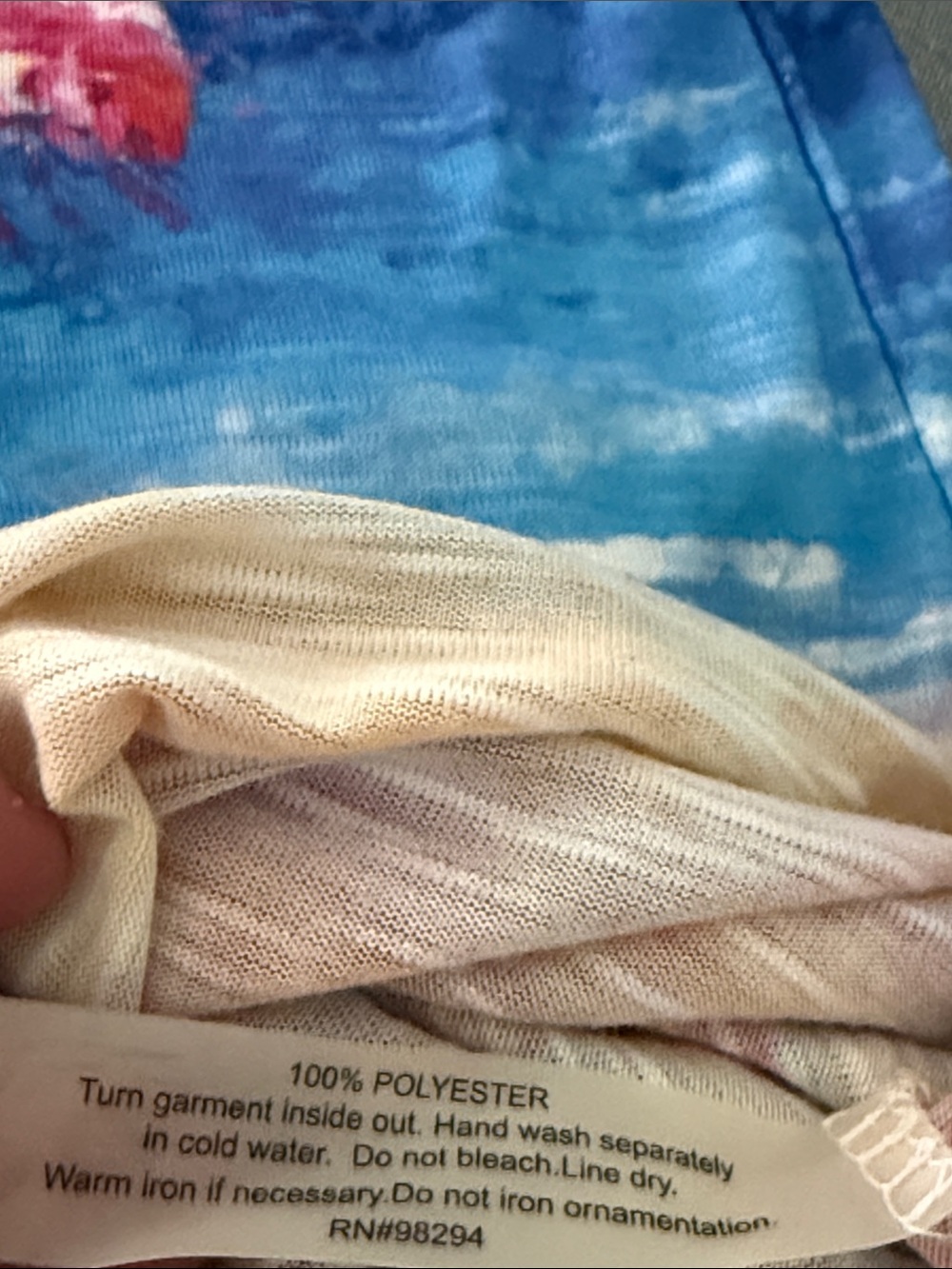 Onque Casuals Pastel Tie-Dye Short Sleeve Tee - beach scene size 1x - Picture 5 of 5